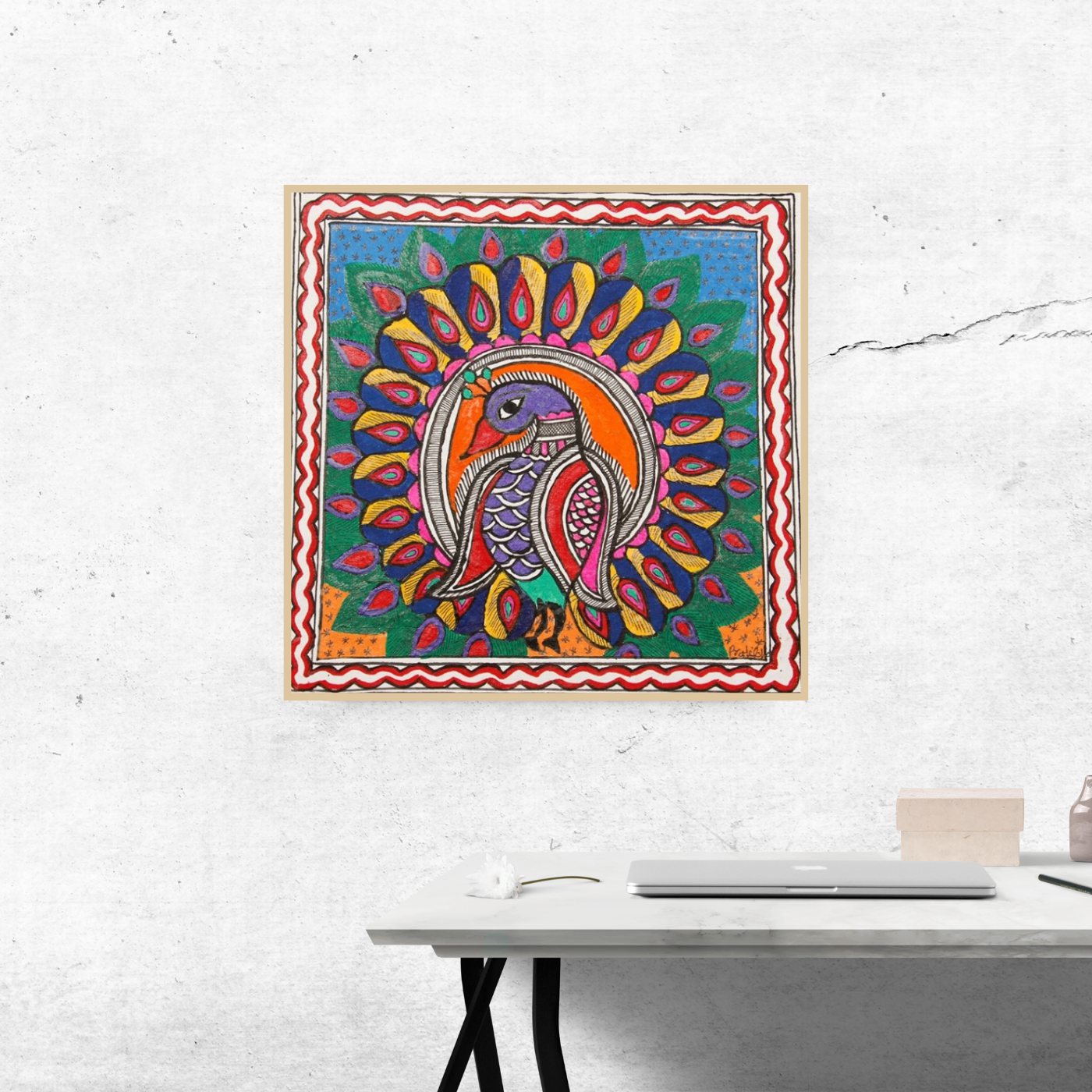 Madhubani Neel Kamal Painting