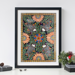 Madhubani Painting Fish Mandala 2
