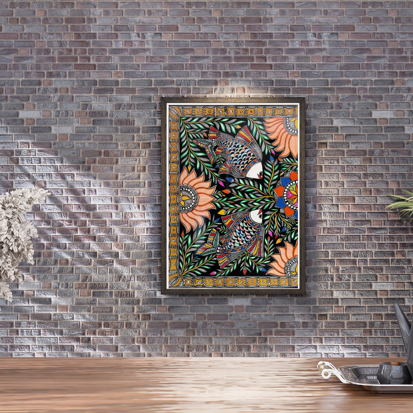 Madhubani Painting Fish Mandala (3)