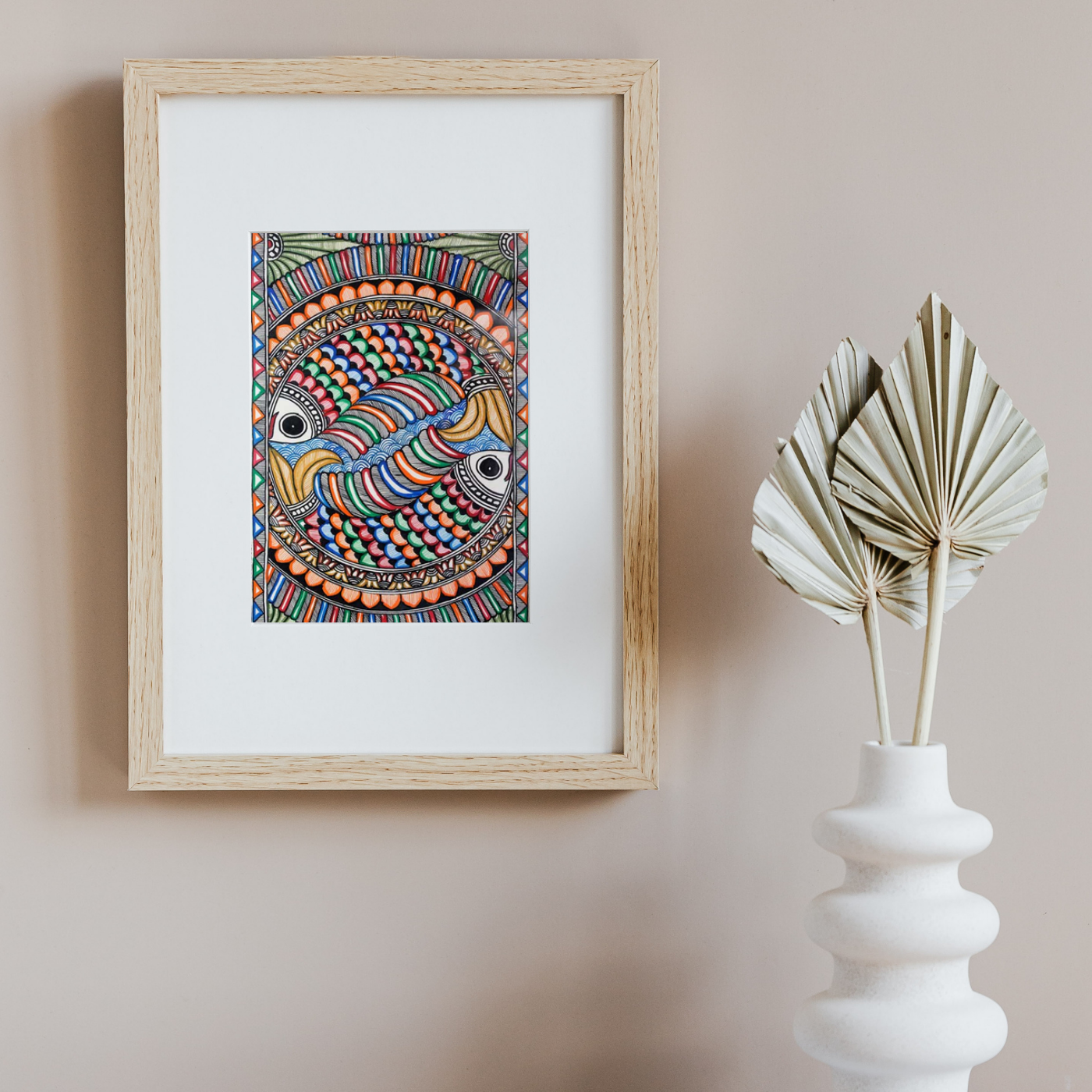 Madhubani Painting Peacock Fish (2)