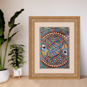 Madhubani Peacock Fish Painting