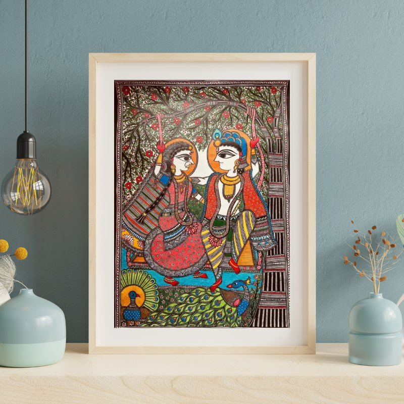 Madhubani Radha Krishna Painting