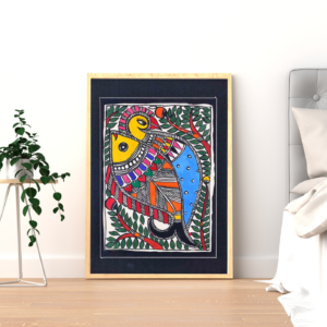 Madhubani Fish & Peacock Painting