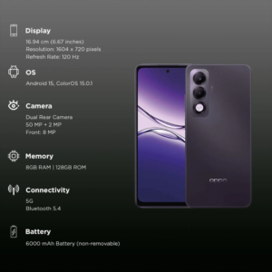 OPPO K13x 5G (8GB RAM, 128GB, Midnight Violet)